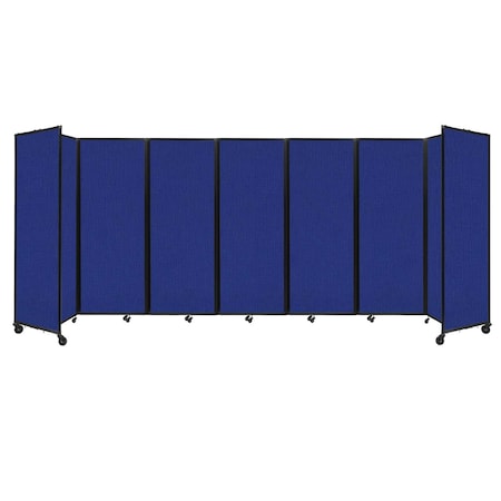 Versare Room Divider 360 Folding Portable Partition 19'6" x 7'6" Royal Blue Fabric 1190705